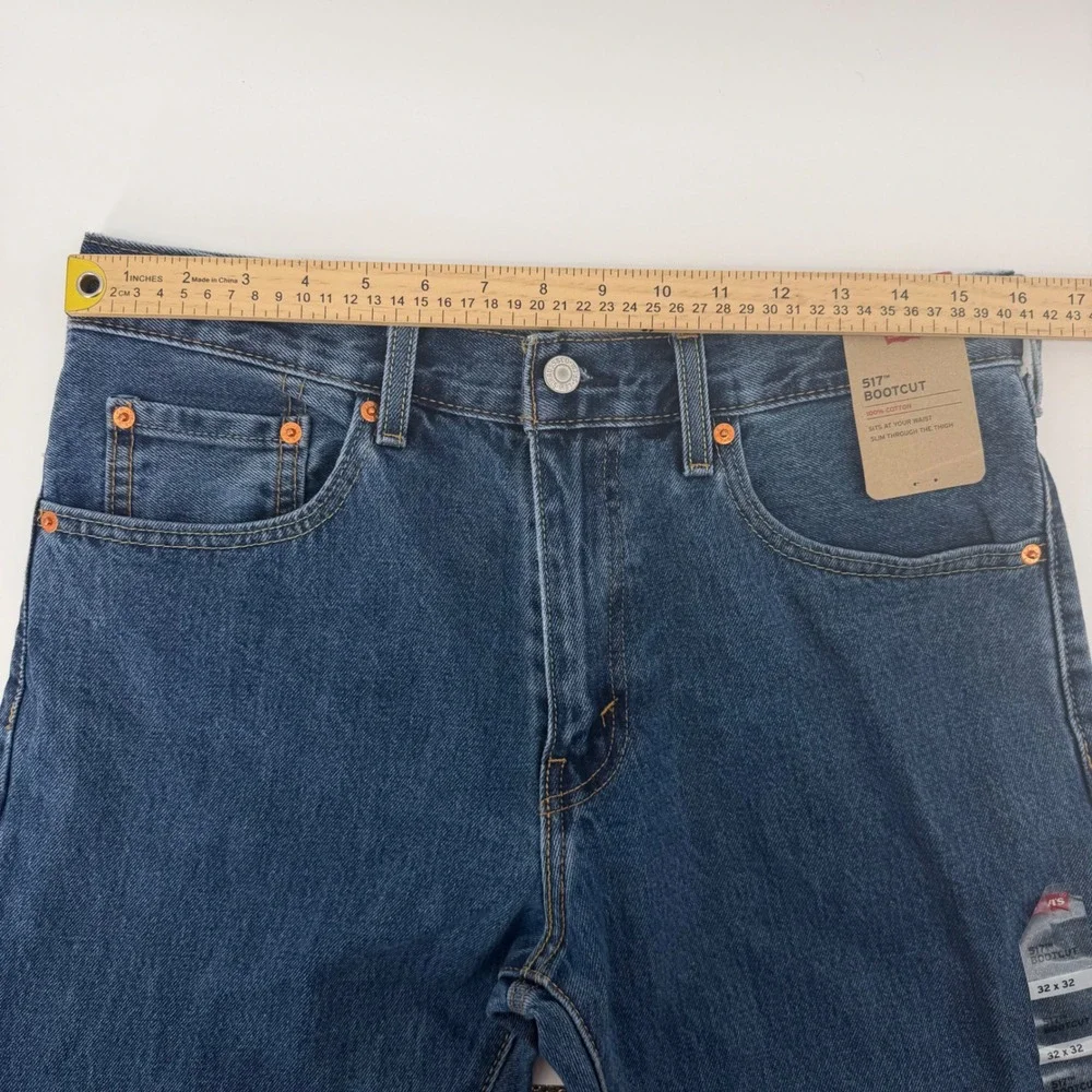 Levi's 517 Bootcut Men Jeans 32x32 Medium Wash Blue NEW Slim Fit Western Cowboy